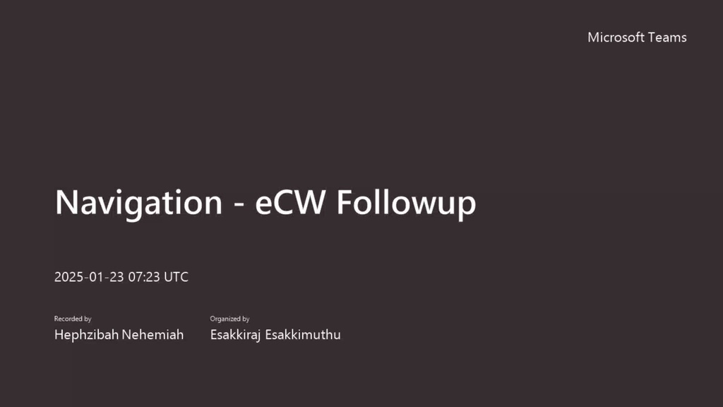 eCW Followup - Navigation | My Website
